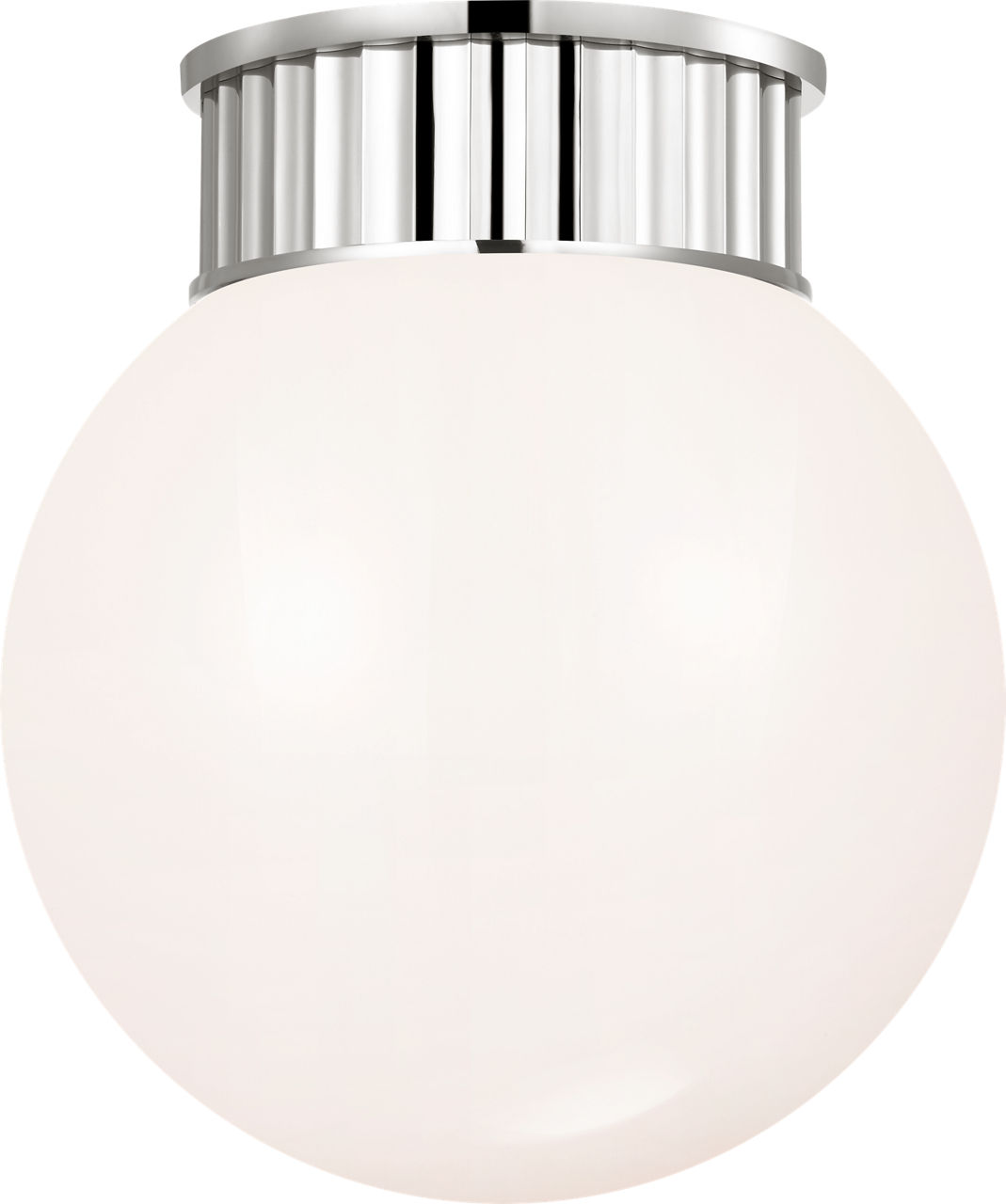 Cavill 12" Flush Mount in Polished Nickel with White Glass