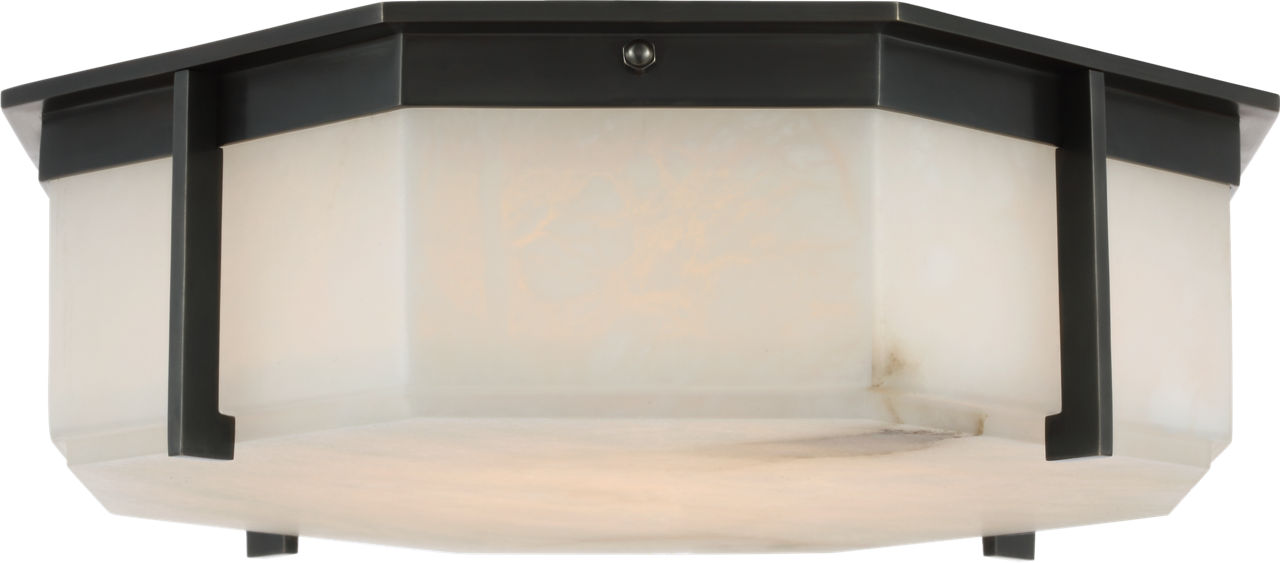 Braxton 14" Flush Mount in Bronze with Alabaster