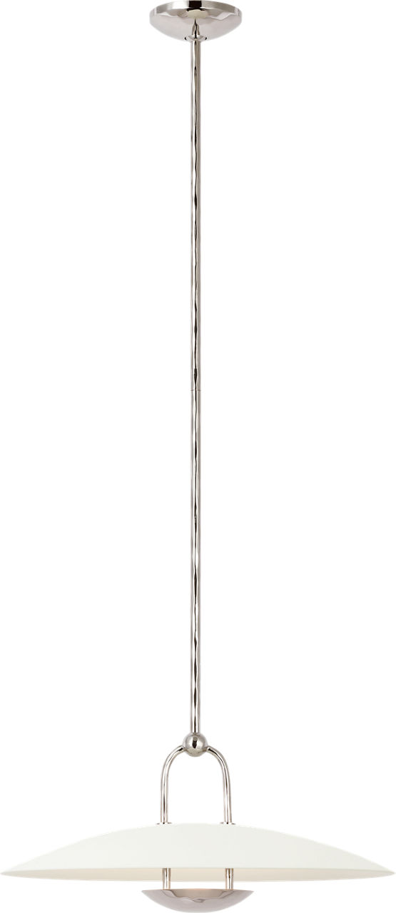 Cara Small Sculpted Pendant in Polished Nickel with Plaster White Shade