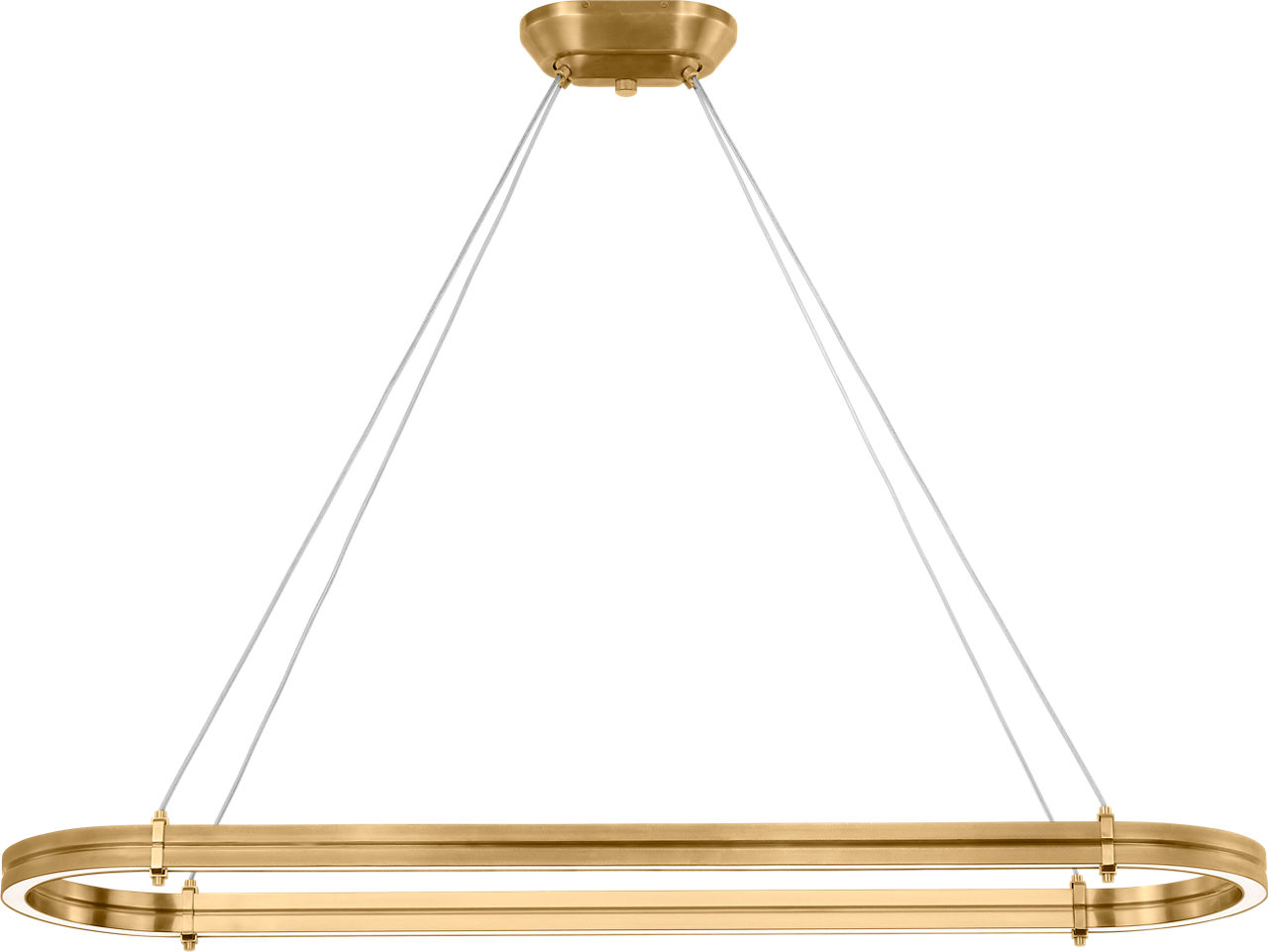 Paxton 54" Oval Linear Chandelier in Natural Brass