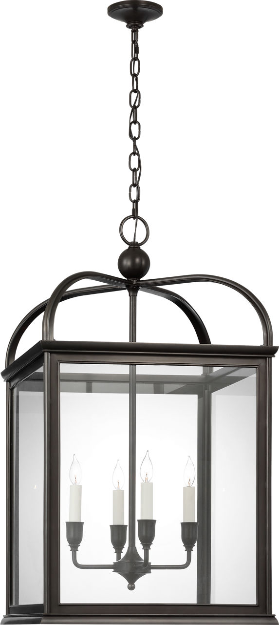 Rhoades 25" Lantern in Bronze with Clear Glass