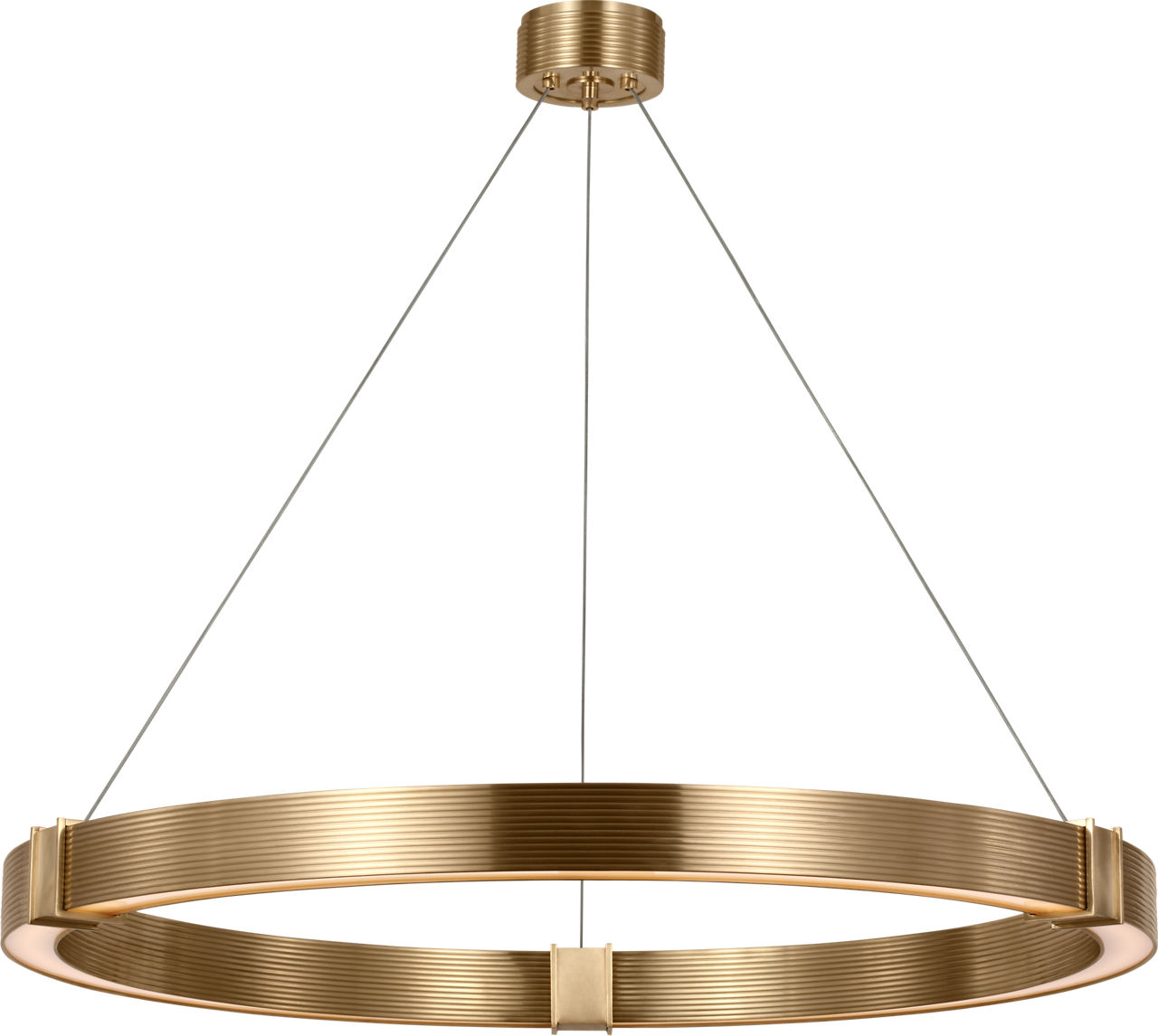 Hughes 40" Ring Chandelier in Natural Brass