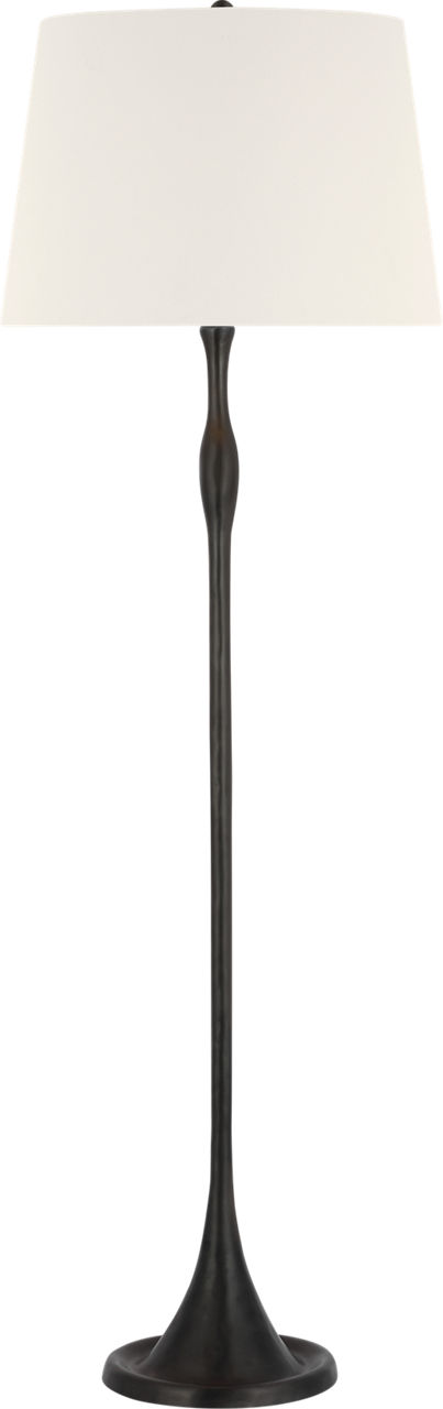 Romero Medium Floor Lamp in Bronze with 18" Linen Empire Shade