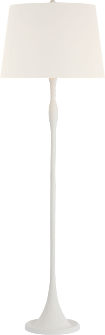 Romero Medium Floor Lamp in Plaster White with 18" Linen Empire Shade