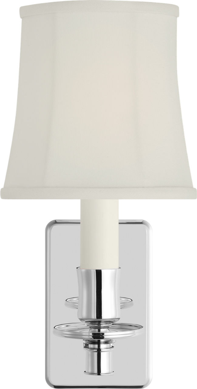 Tara 12" Sconce in Polished Nickel with 5" Silk Soft Empire Shade