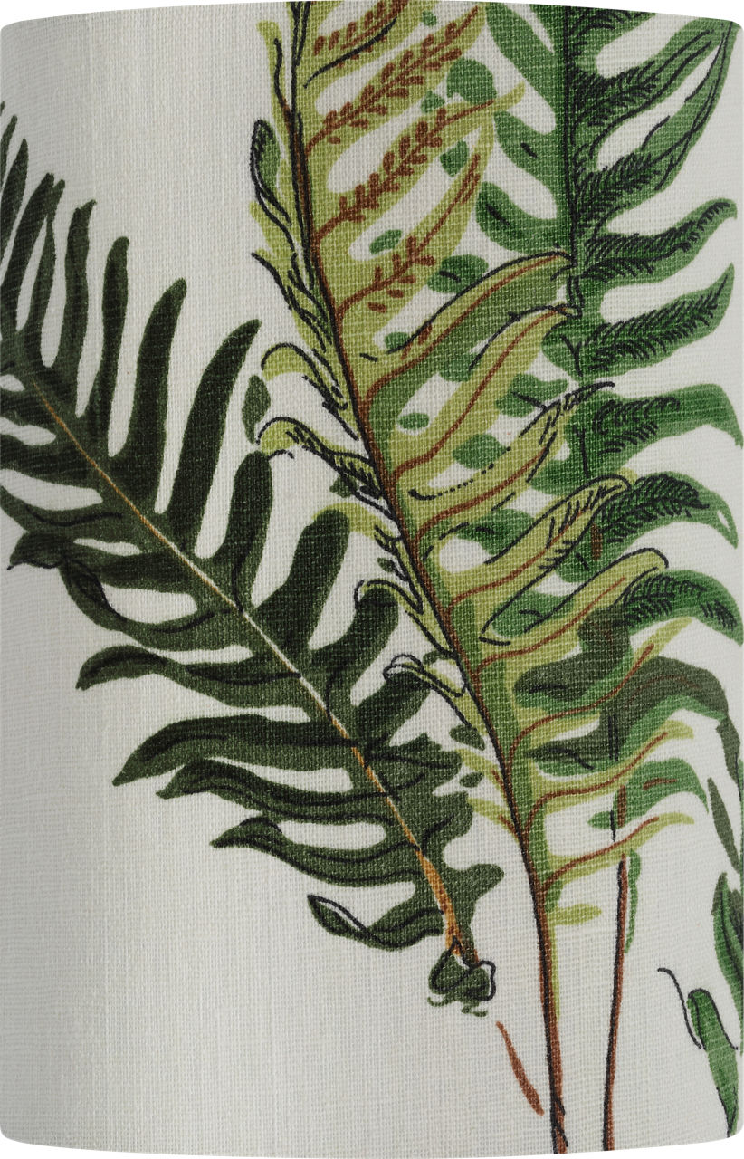 Maeve 8" Shield Sconce in Hand-Rubbed Antique Brass with Schumacher Document Les Fougeres Shield