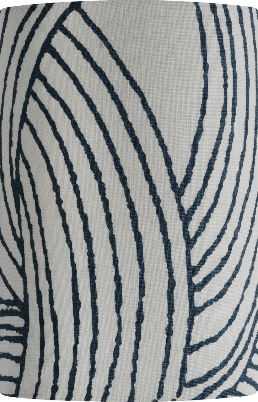 Maeve 8" Shield Sconce in Hand-Rubbed Antique Brass with Schumacher Blue Freeform Shield