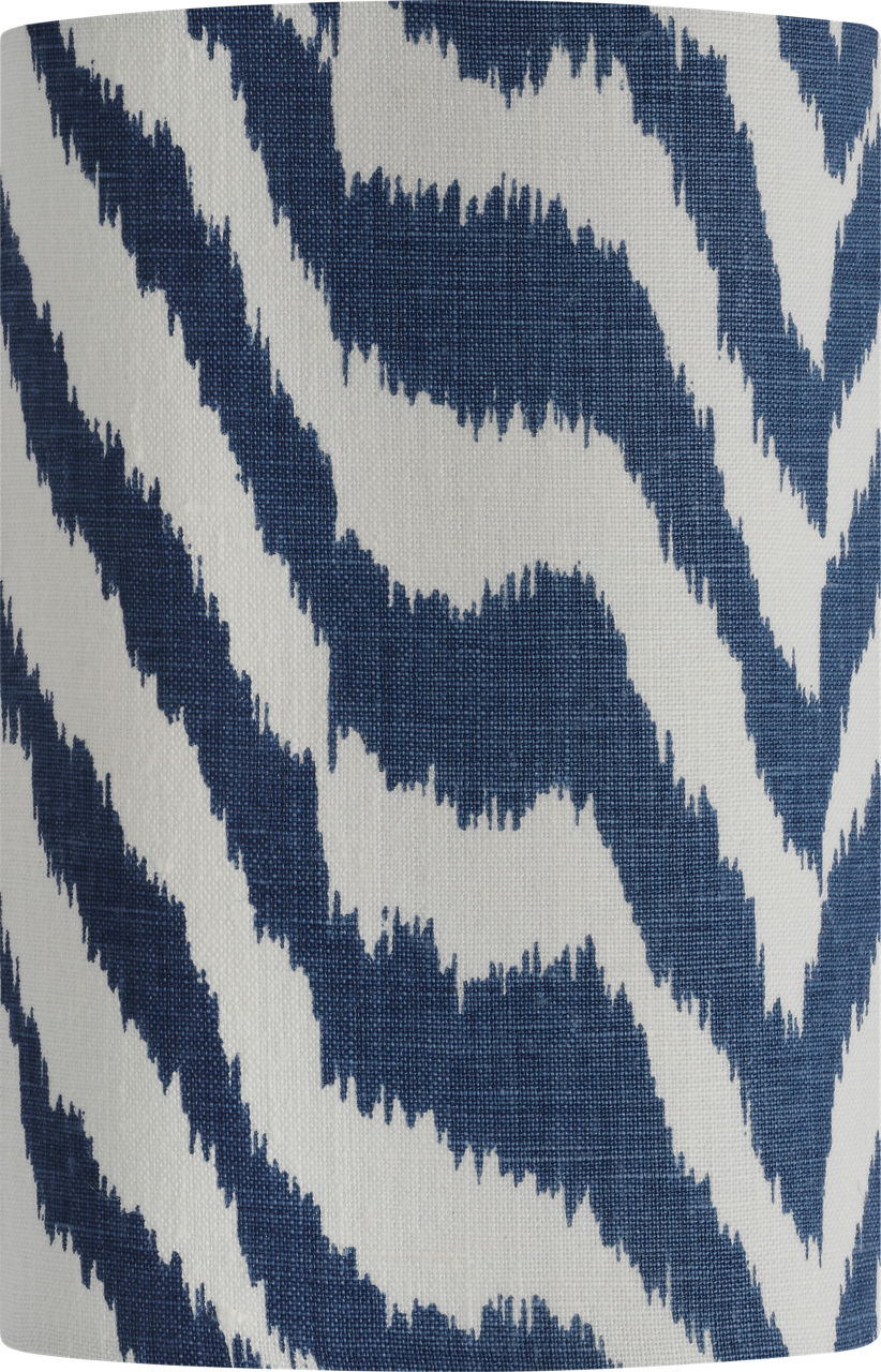 Maeve 8" Shield Sconce in Hand-Rubbed Antique Brass with Schumacher Blue Quincy Shield