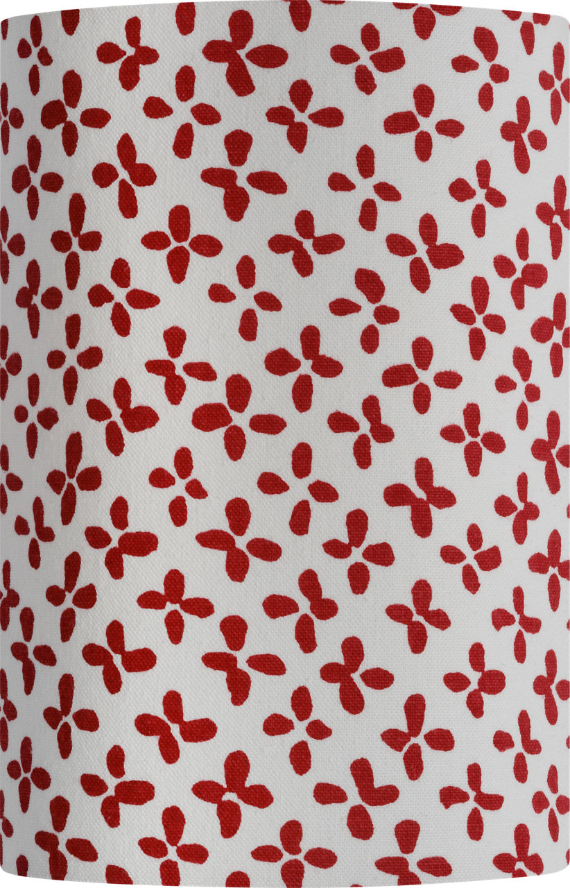 Maeve 8" Shield Sconce in Hand-Rubbed Antique Brass with Schumacher Red Emerson Shield