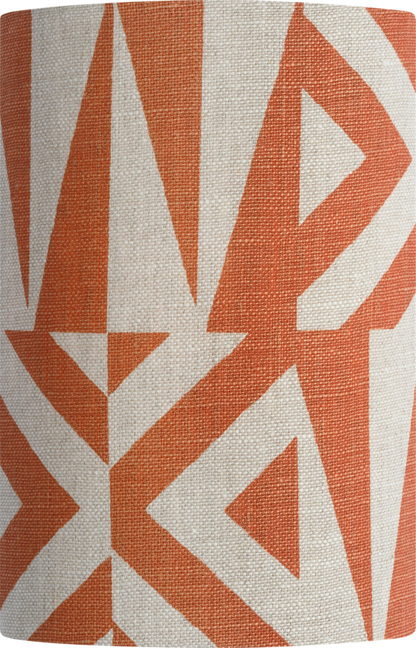 Maeve 8" Shield Sconce in Hand-Rubbed Antique Brass with Schumacher Brick Amero Shield