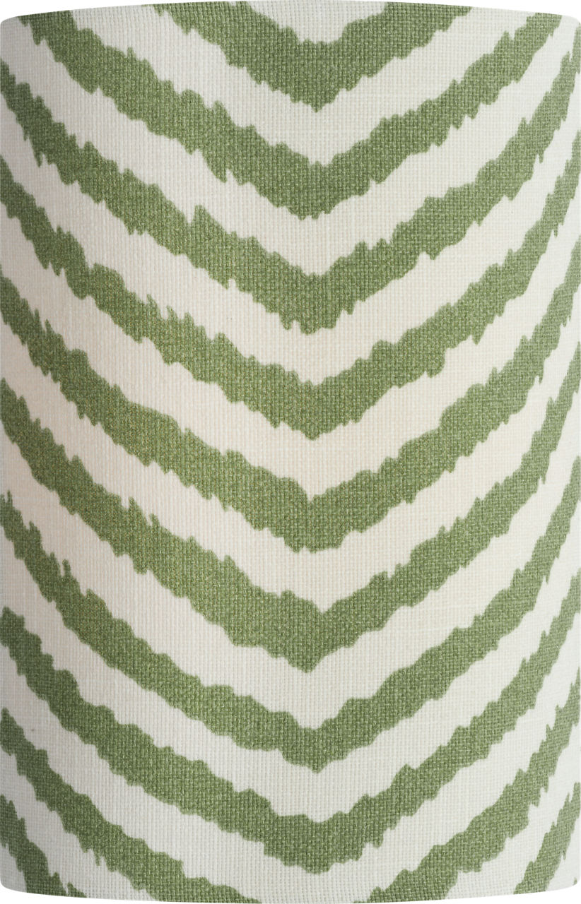 Maeve 8" Shield Sconce in Hand-Rubbed Antique Brass with Schumacher Verde La Jolla Shield