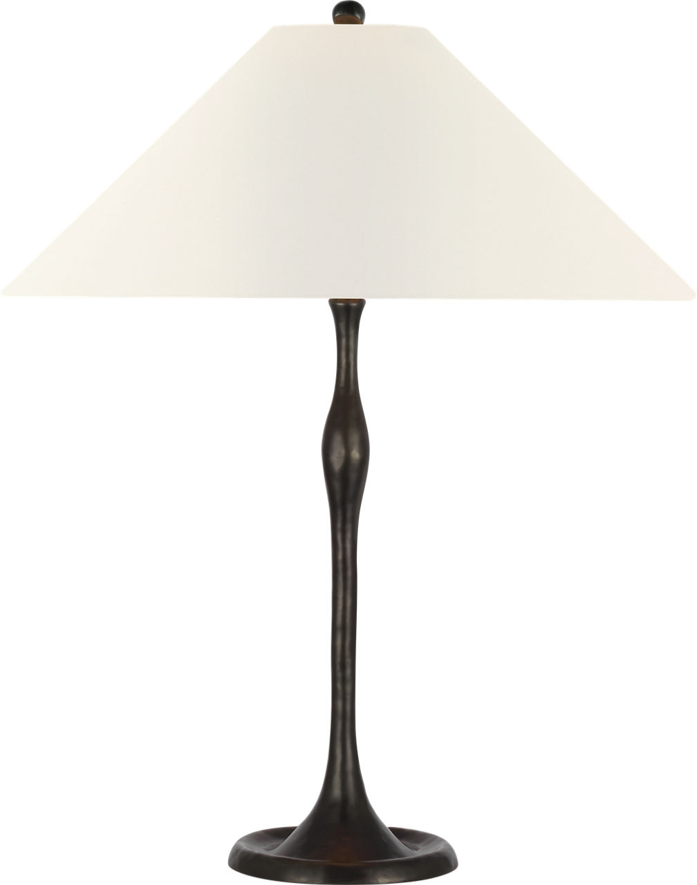 Romero Medium Table Lamp in Bronze with 19" Linen Flare Shade