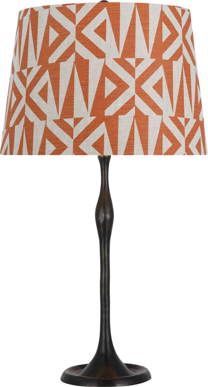 Romero Medium Table Lamp in Bronze with Schumacher 16" Brick Amero Empire Shade