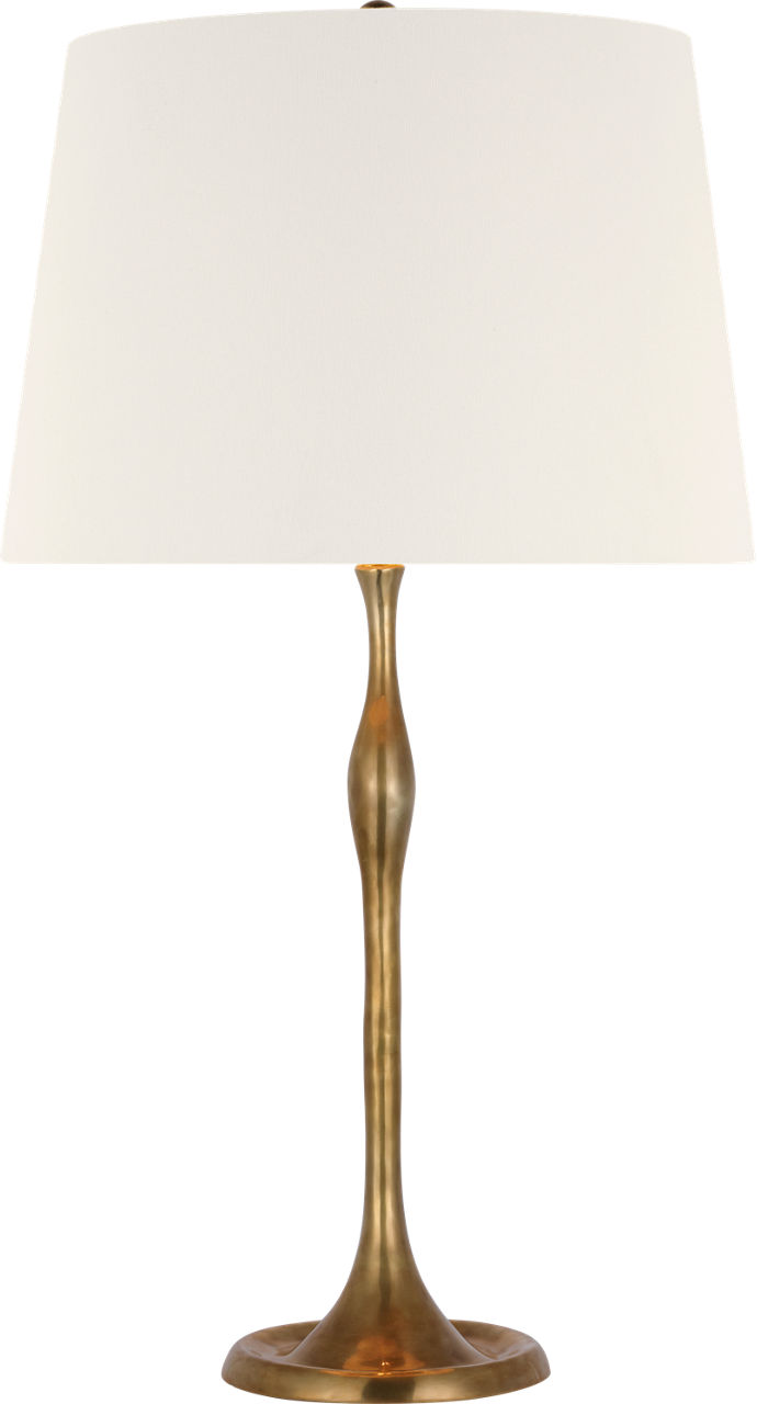 Romero Medium Table Lamp in Hand-Rubbed Antique Brass with 16" Linen Empire Shade