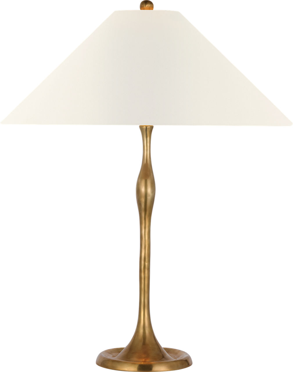 Romero Medium Table Lamp in Hand-Rubbed Antique Brass with 19" Linen Flare Shade