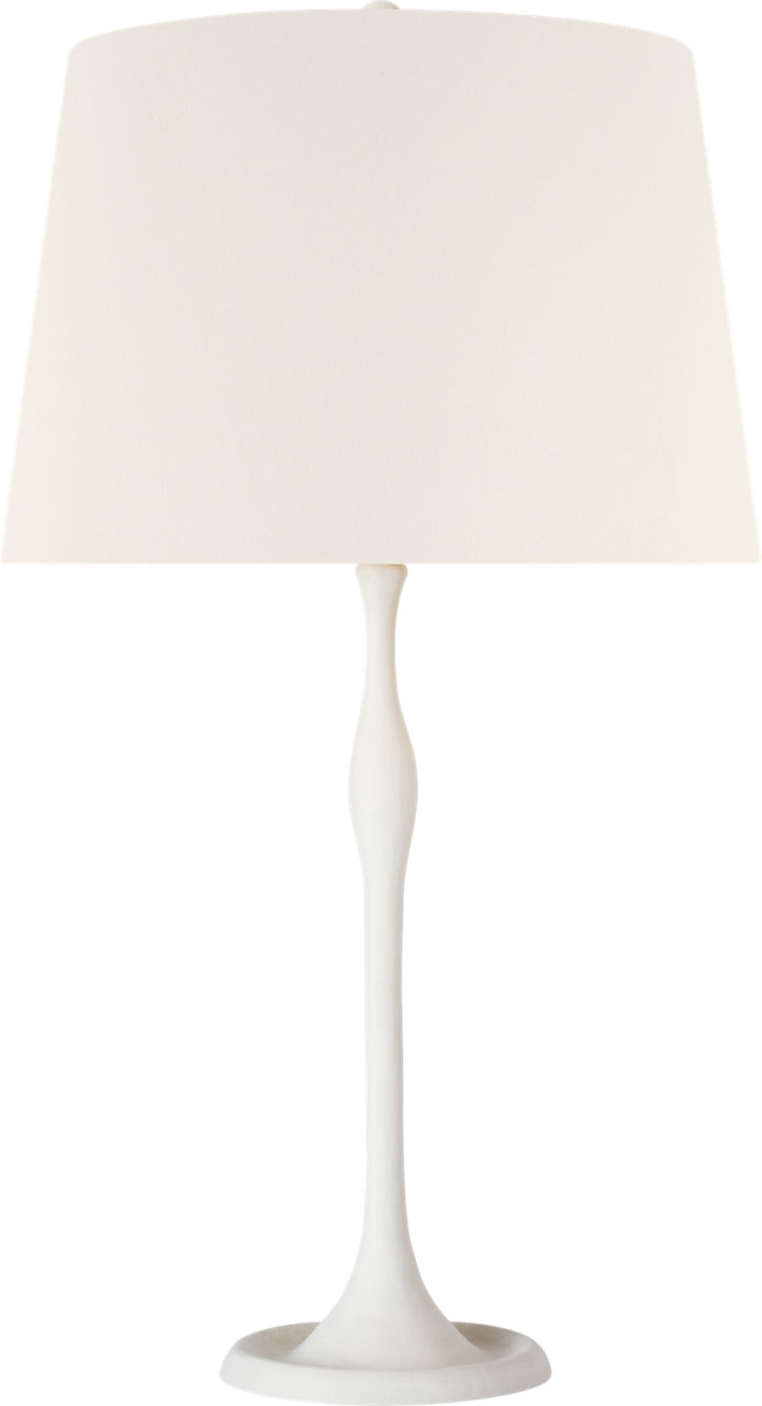 Romero Medium Table Lamp in Plaster White with 16" Linen Empire Shade
