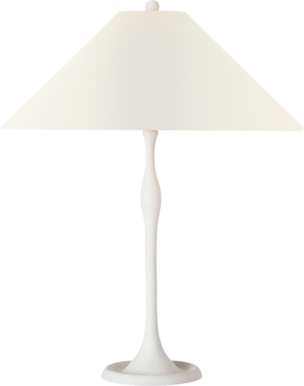 Romero Medium Table Lamp in Plaster White with 19" Linen Flare Shade