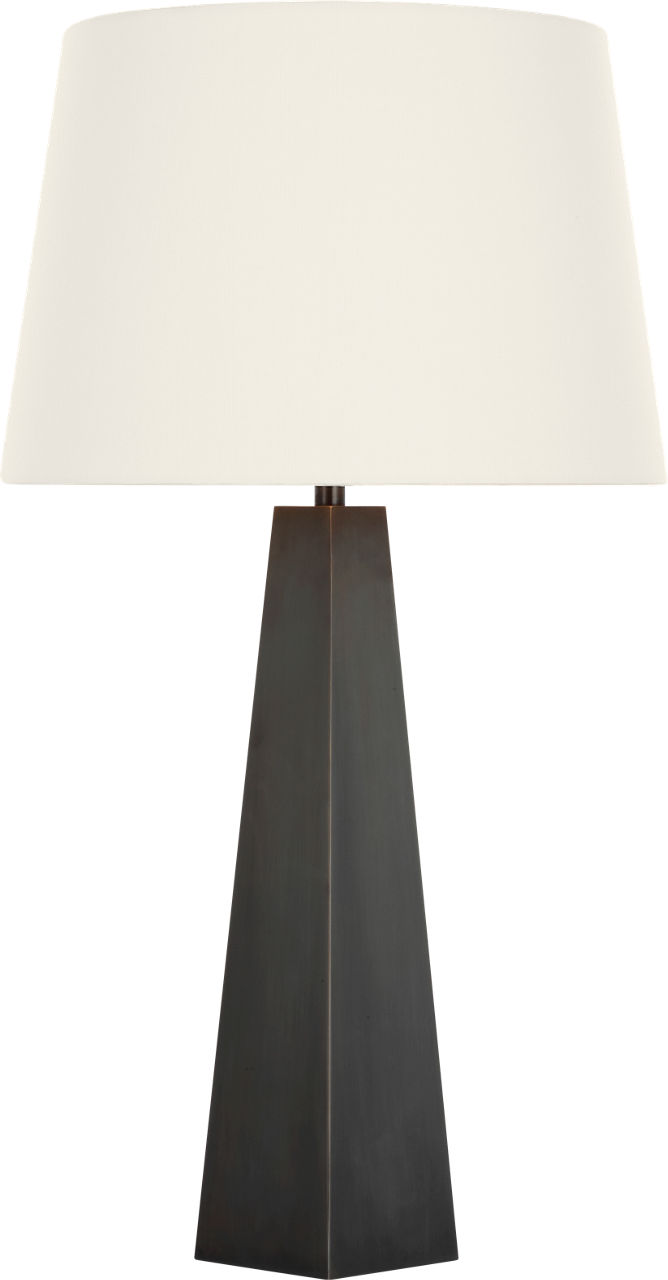 Zoran Medium Table Lamp in Bronze with 16" Linen Empire Shade