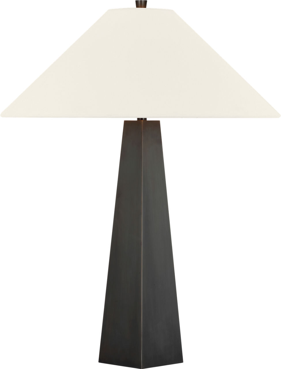 Zoran Medium Table Lamp in Bronze with 21" Linen Flare Shade