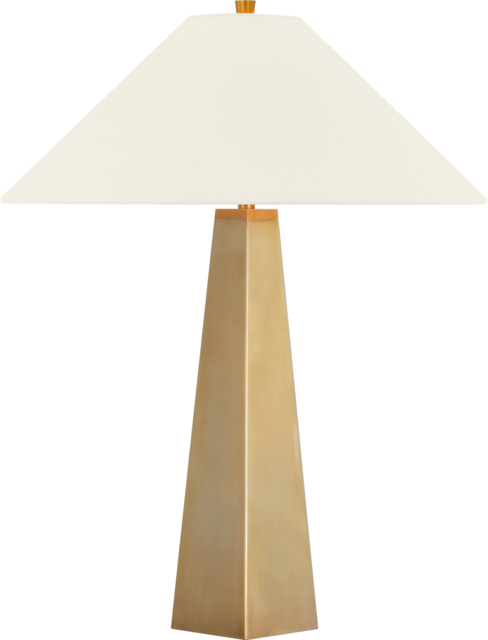 Zoran Medium Table Lamp in Hand-Rubbed Antique Brass with 21" Linen Flare Shade