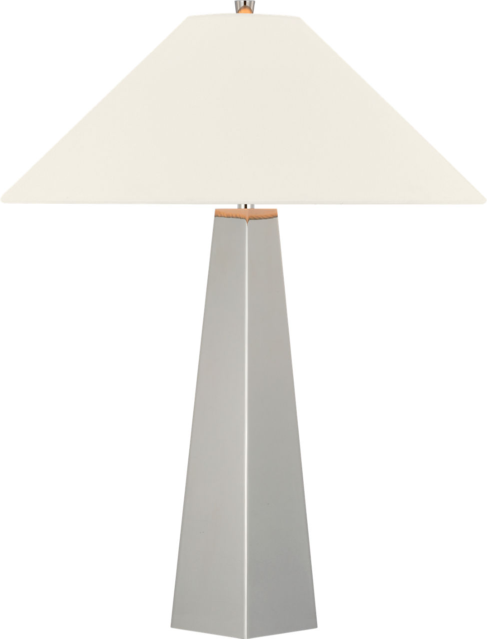 Zoran Medium Table Lamp in Polished Nickel with 21" Linen Flare Shade