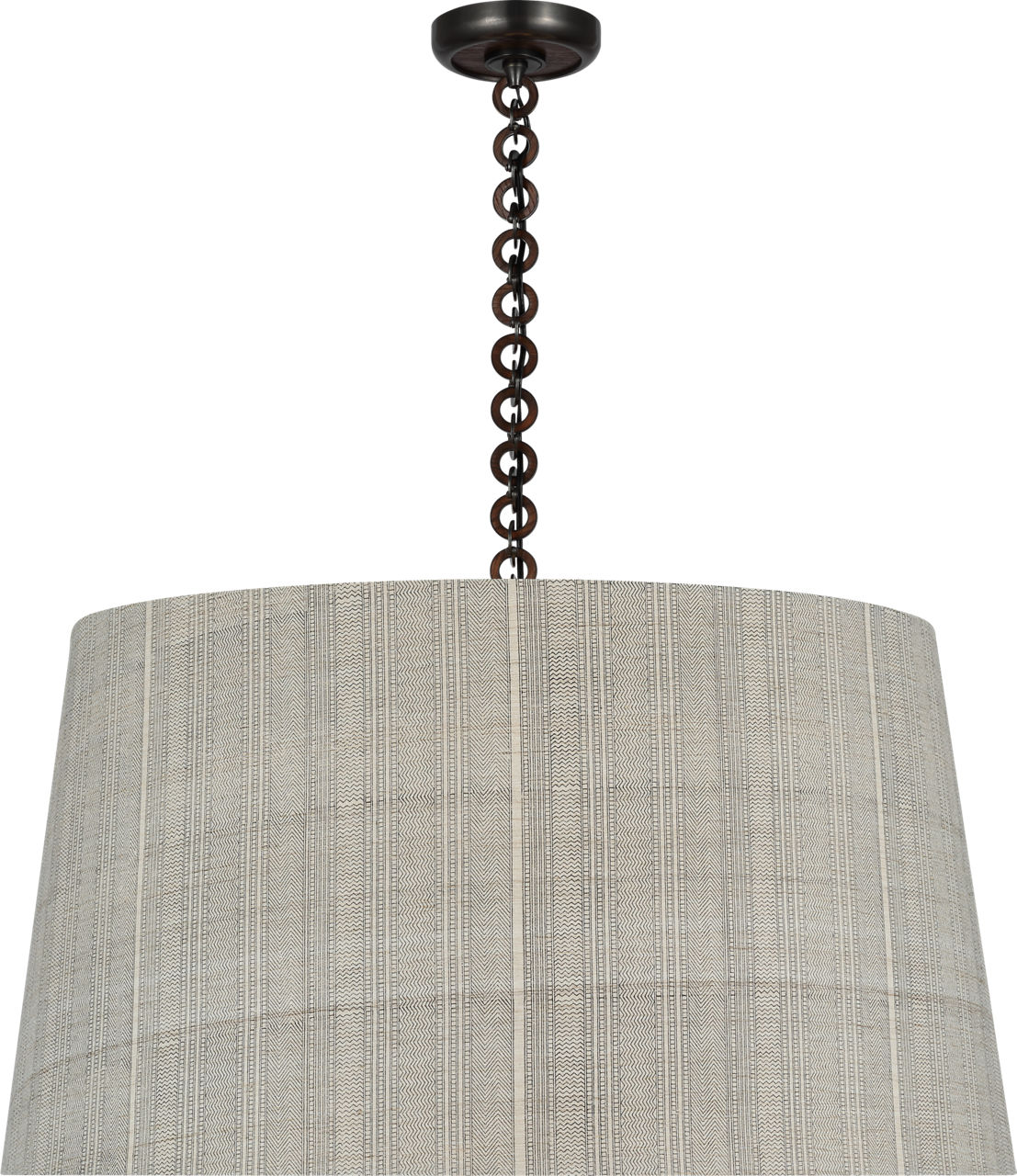 Evelyn 33" Hanging Shade in Bronze and Natural Oak with Schumacher Natural Mohave Shade