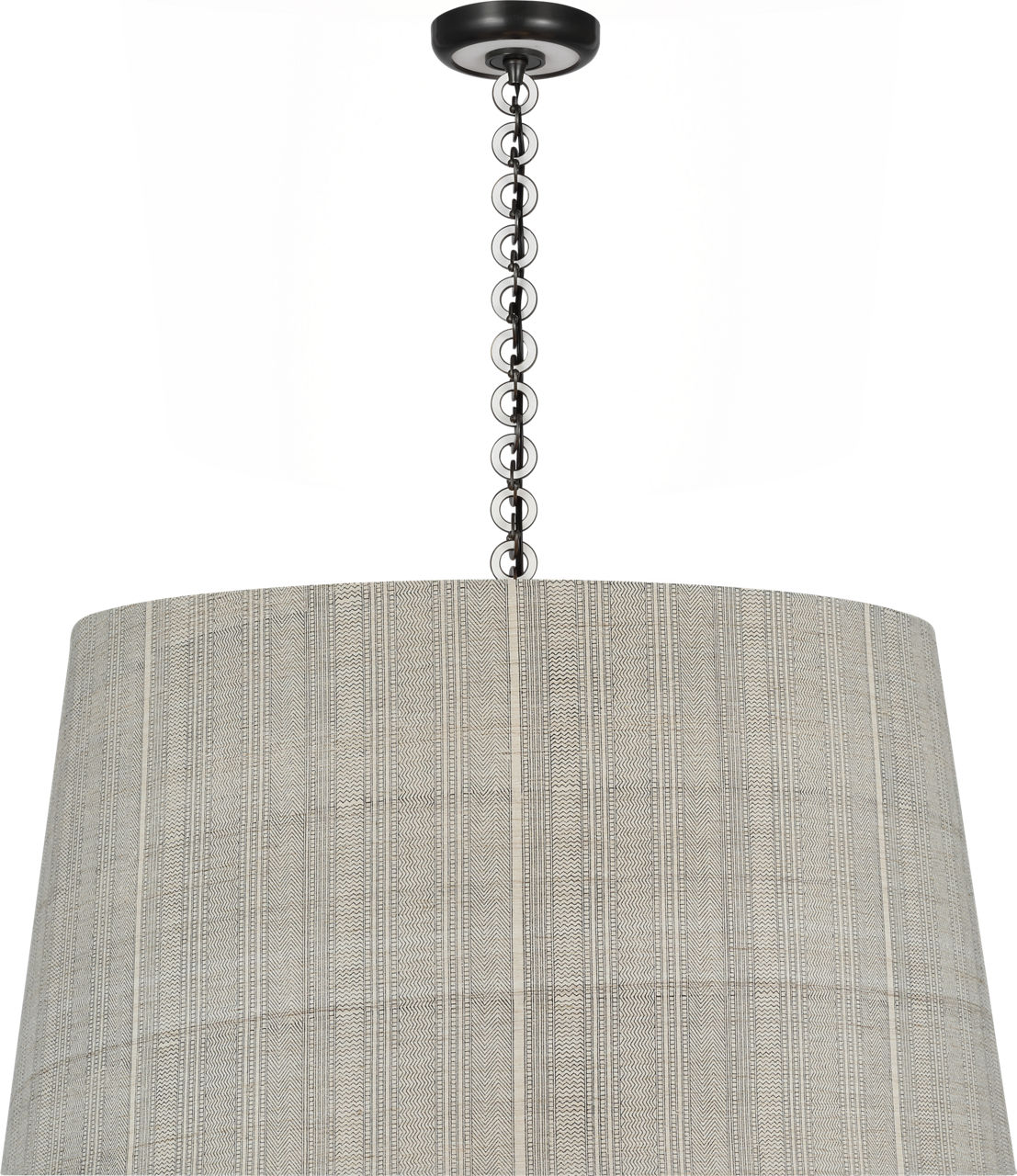 Evelyn 33" Hanging Shade in Bronze and White Oak with Schumacher Natural Mohave Shade