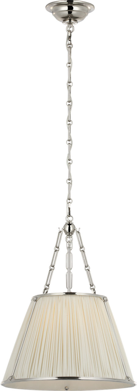 Allister 16" Hanging Shade in Polished Nickel with Silk Pleated Shade