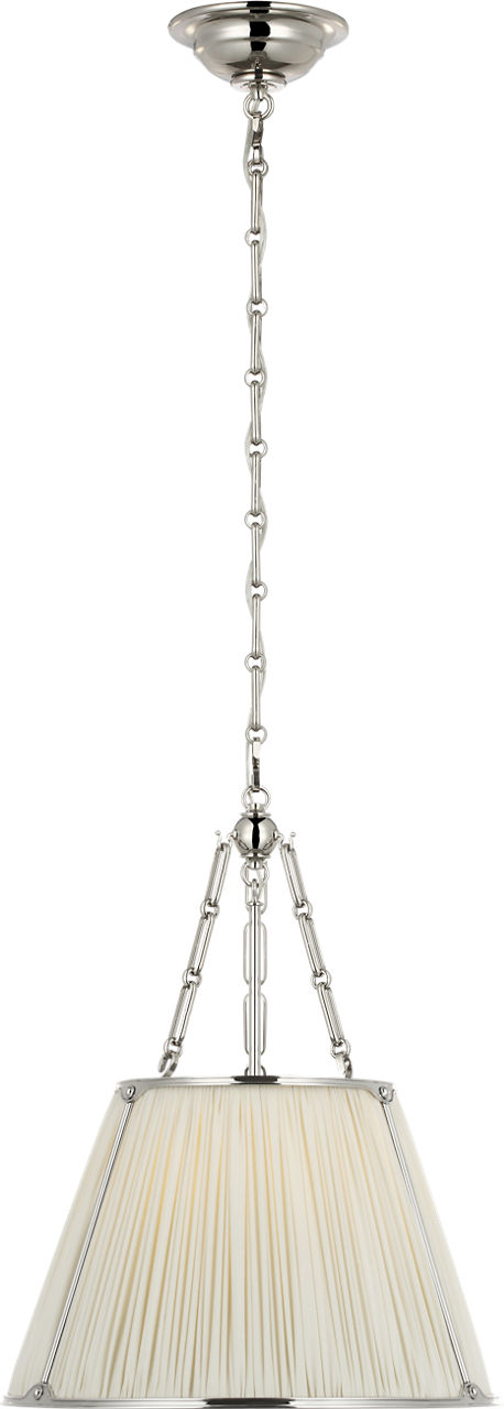 Allister 16" Hanging Shade in Polished Nickel with Silk Pleated Shade
