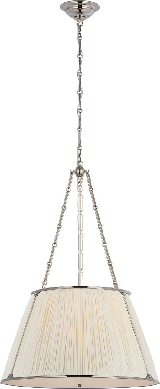 Allister 21" Hanging Shade in Polished Nickel with Silk Pleated Shade