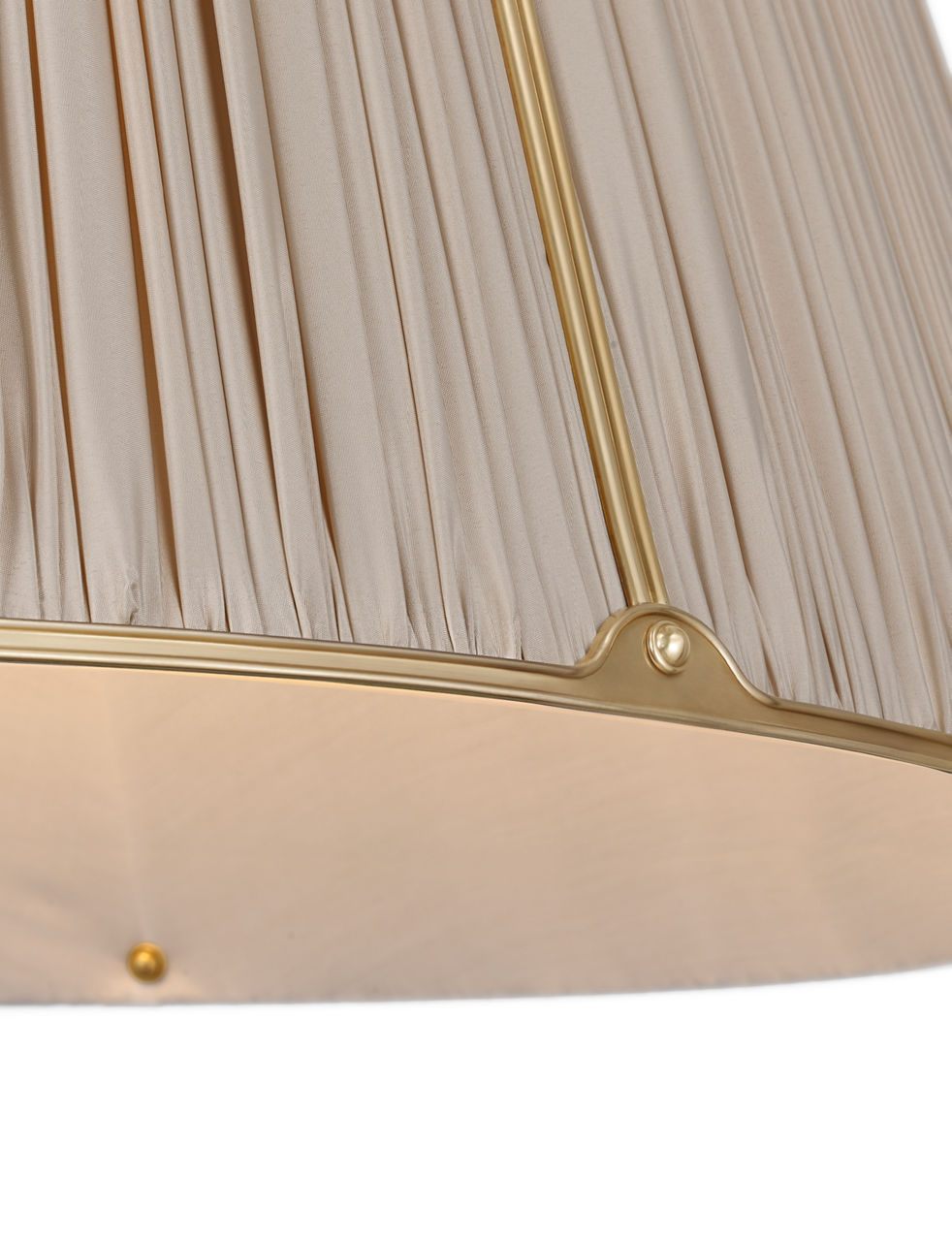 Allister 29" Hanging Shade in Hand-Rubbed Antique Brass with Champagne Silk Pleated Shade