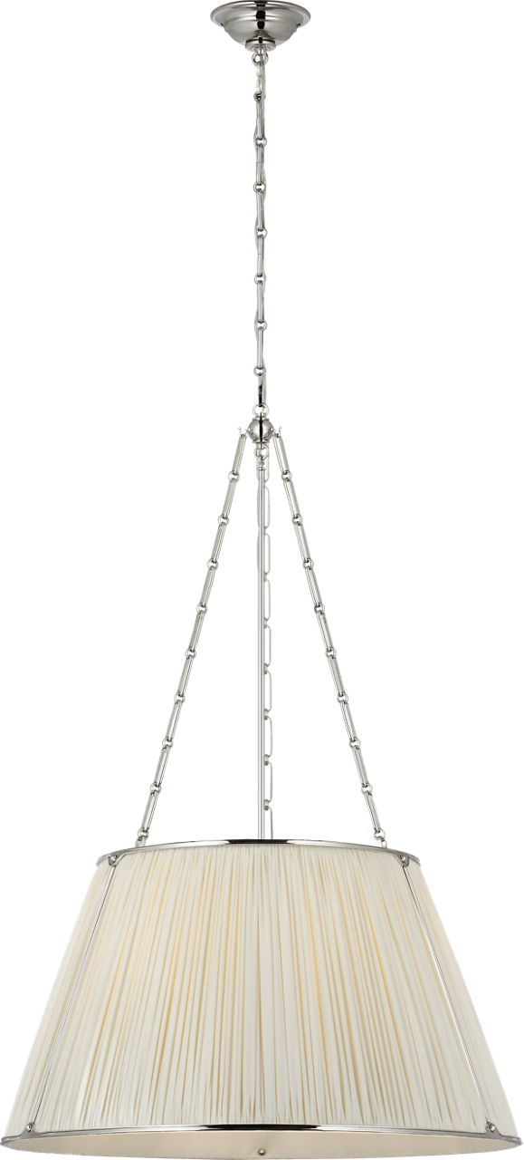 Allister 29" Hanging Shade in Polished Nickel with Silk Pleated Shade