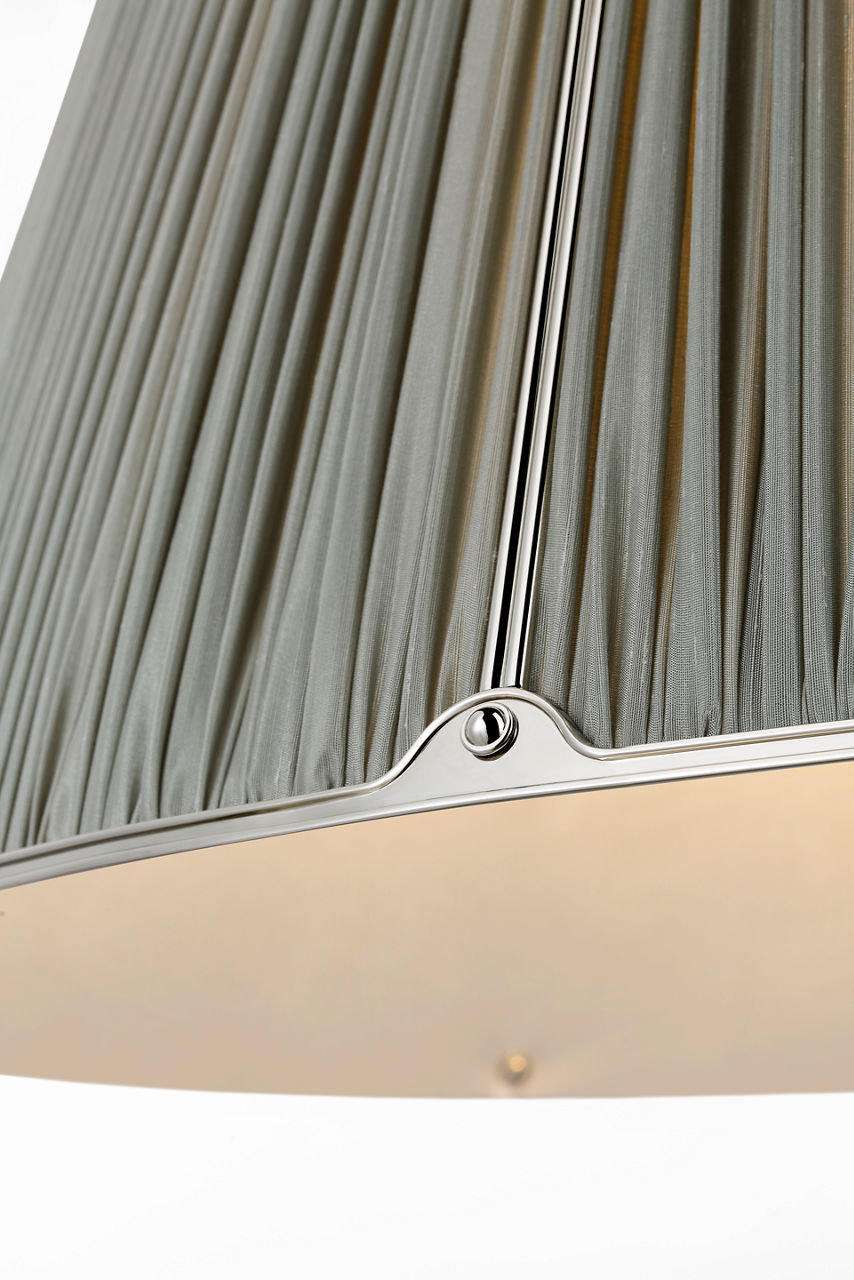 Allister 29" Hanging Shade in Polished Nickel with Mist Silk Pleated Shade