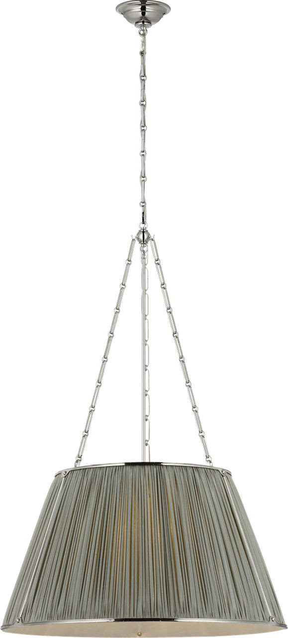 Allister 29" Hanging Shade in Polished Nickel with Mist Silk Pleated Shade