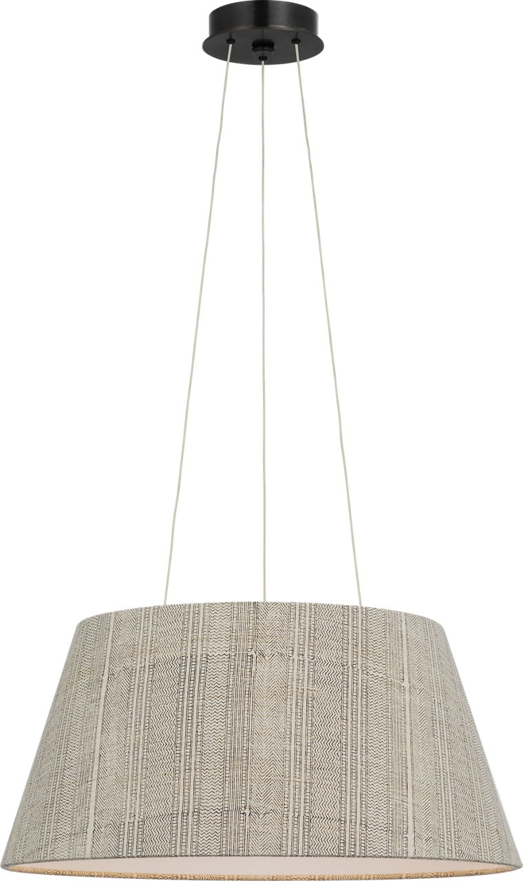 Caufield 21" Hanging Shade in Bronze with Schumacher Natural Mohave Shade