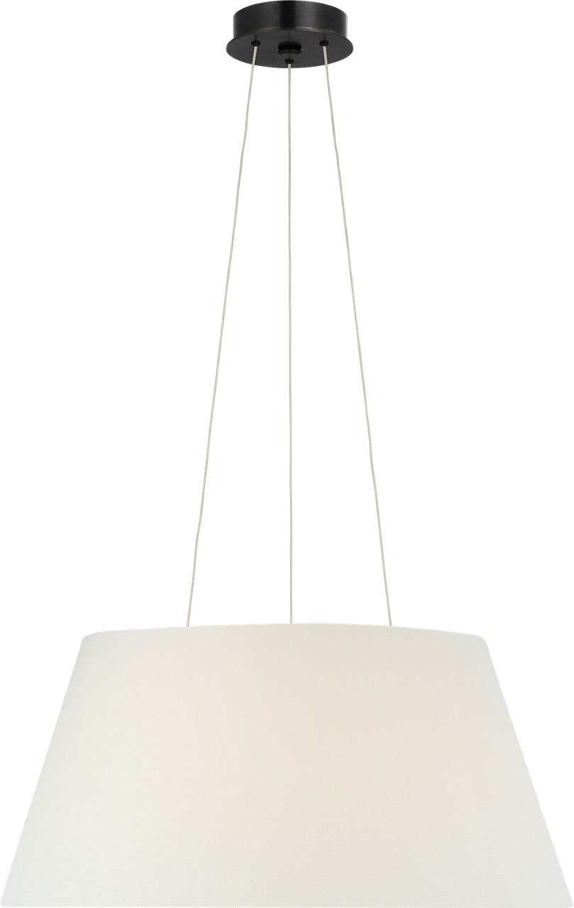 Caufield 21" Hanging Shade in Bronze with Linen Shade