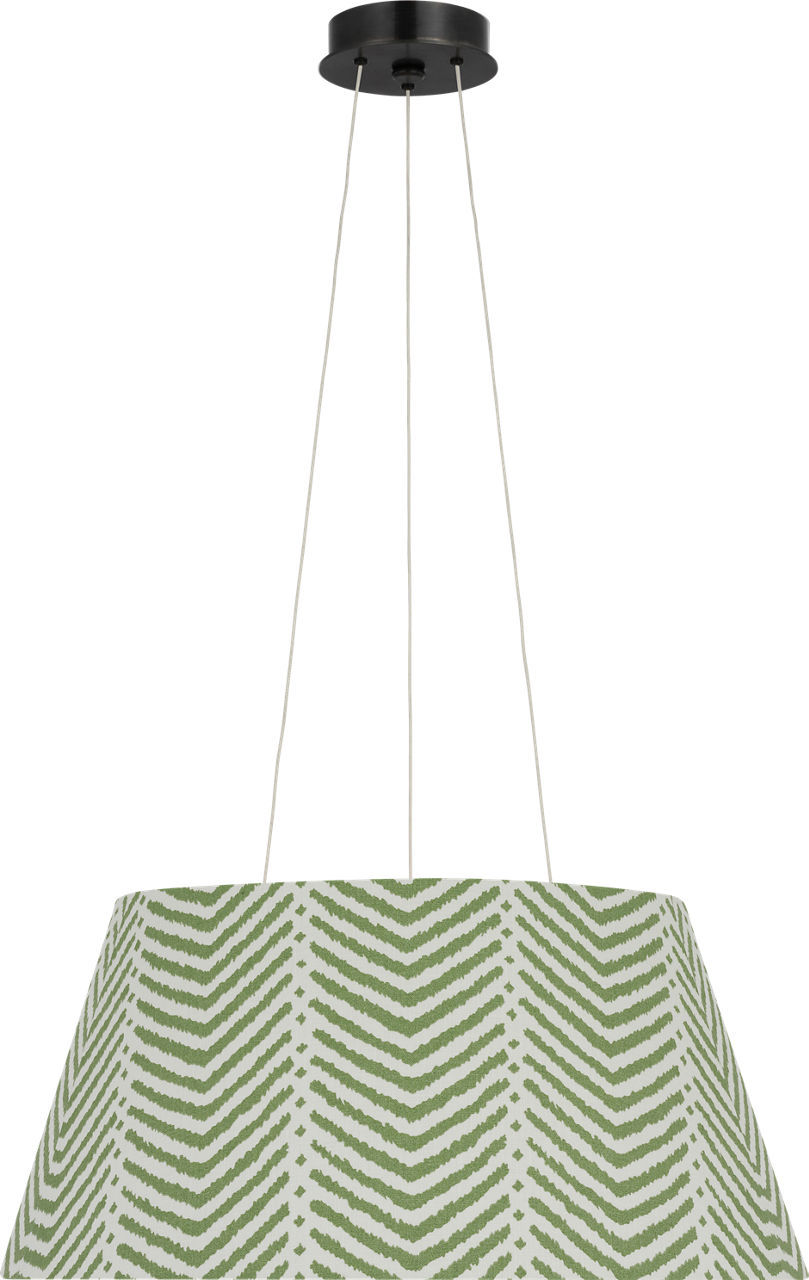 Caufield 21" Hanging Shade in Bronze with Schumacher Verde La Jolla Shade