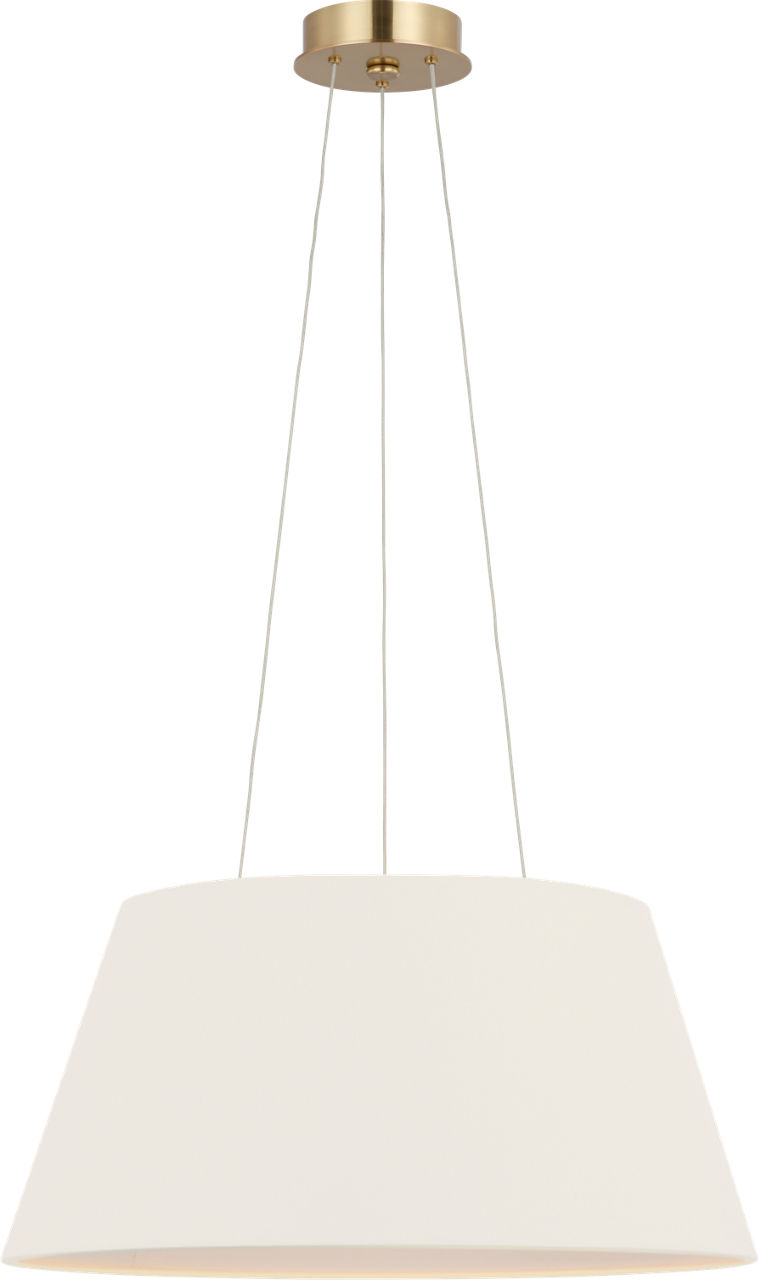 Caufield 21" Hanging Shade in Hand-Rubbed Antique Brass with Linen Shade
