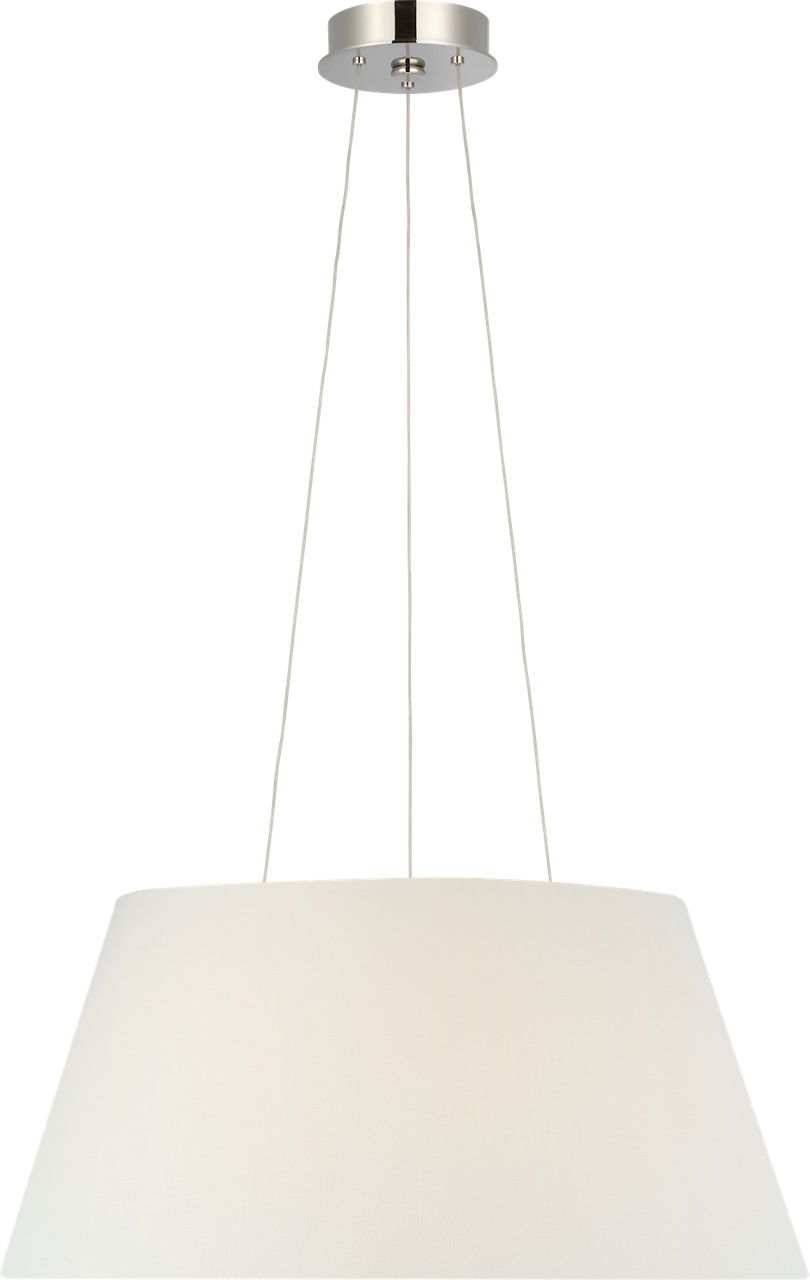 Caufield 21" Hanging Shade in Polished Nickel with Linen Shade
