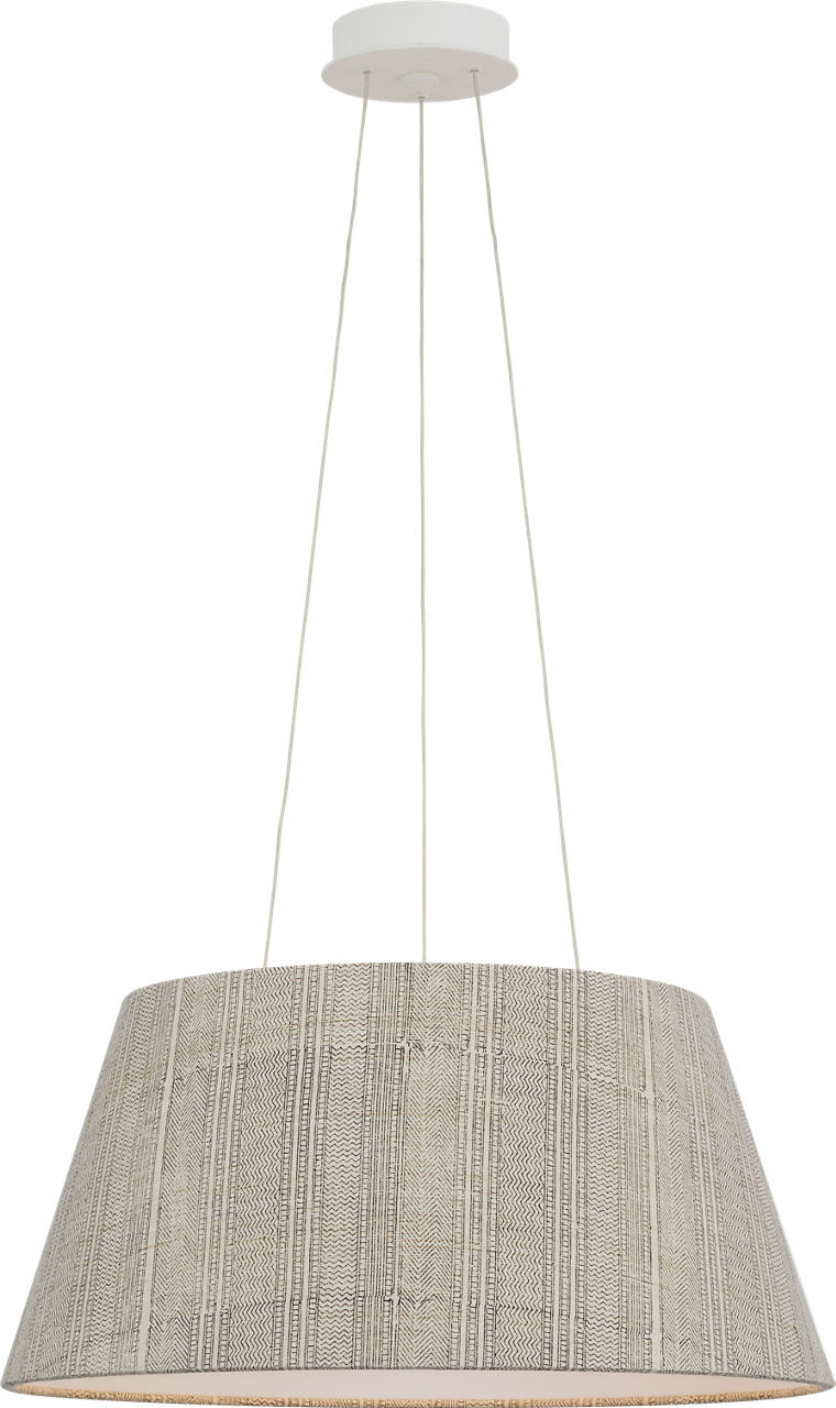 Caufield 21" Hanging Shade in Matte White with Schumacher Natural Mohave Shade