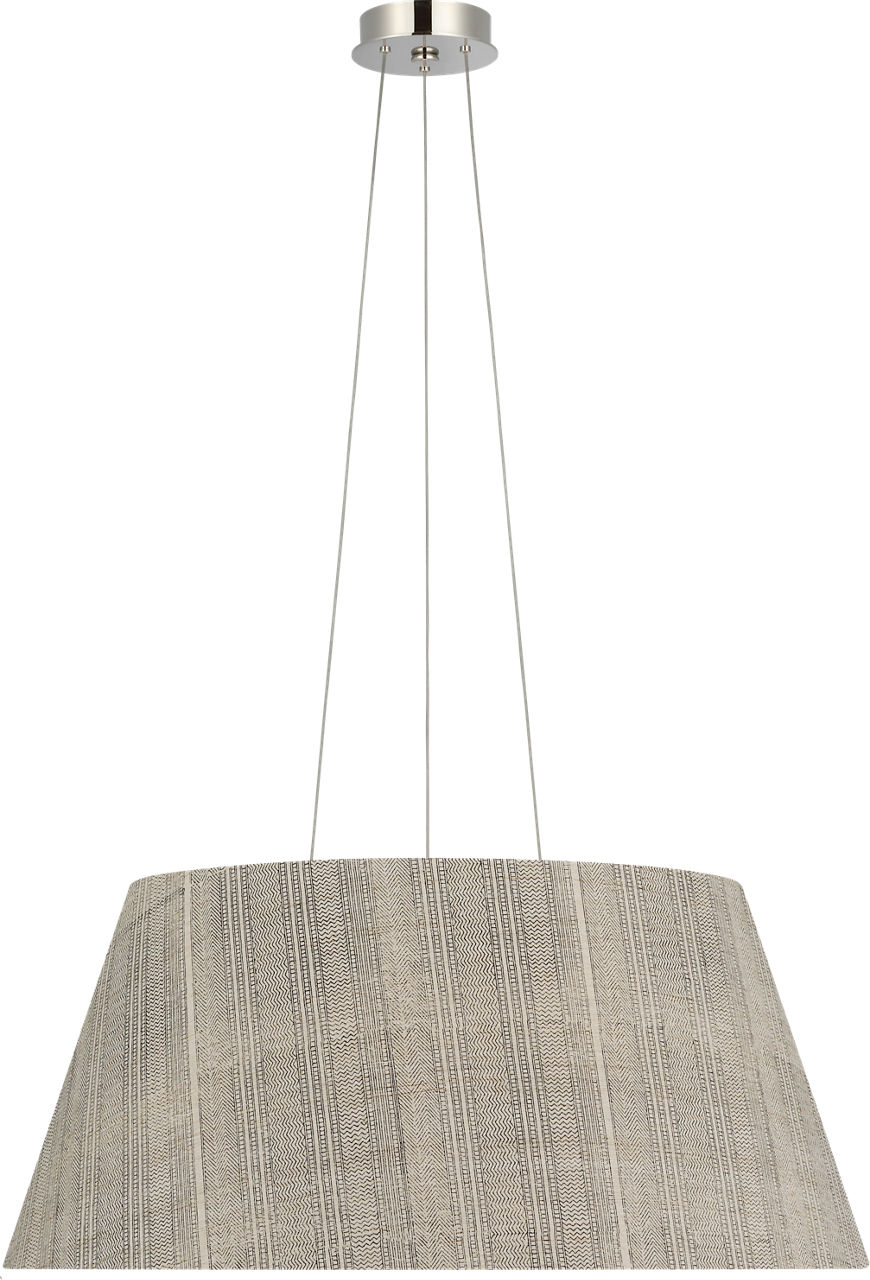 Caufield 29" Hanging Shade in Polished Nickel with Schumacher Natural Mohave Shade