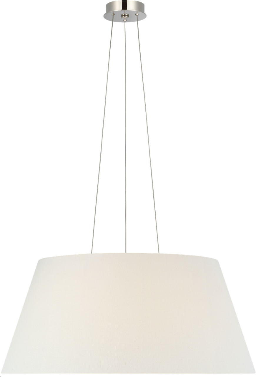 Caufield 29" Hanging Shade in Polished Nickel with Linen Shade