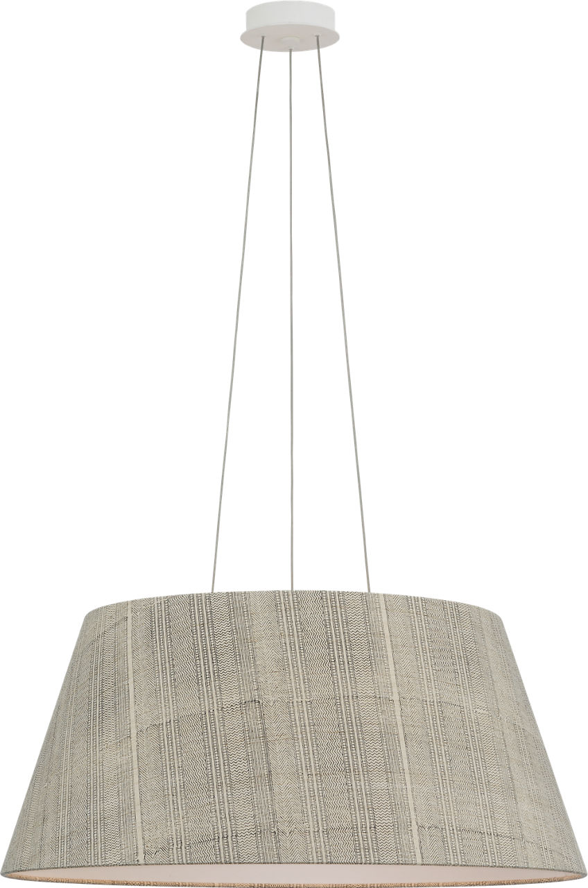 Caufield 29" Hanging Shade in Matte White with Schumacher Natural Mohave Shade