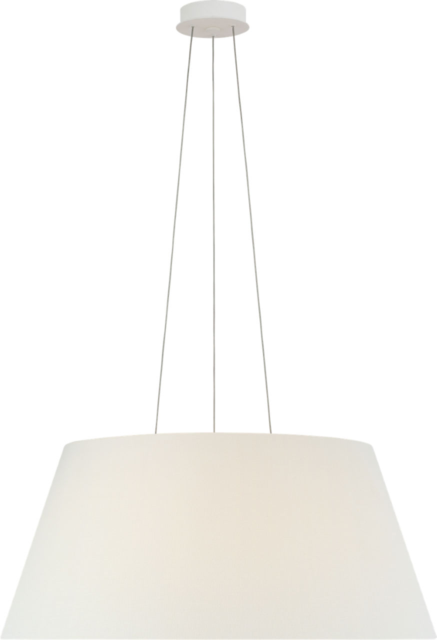 Caufield 29" Hanging Shade in Matte White with Linen Shade