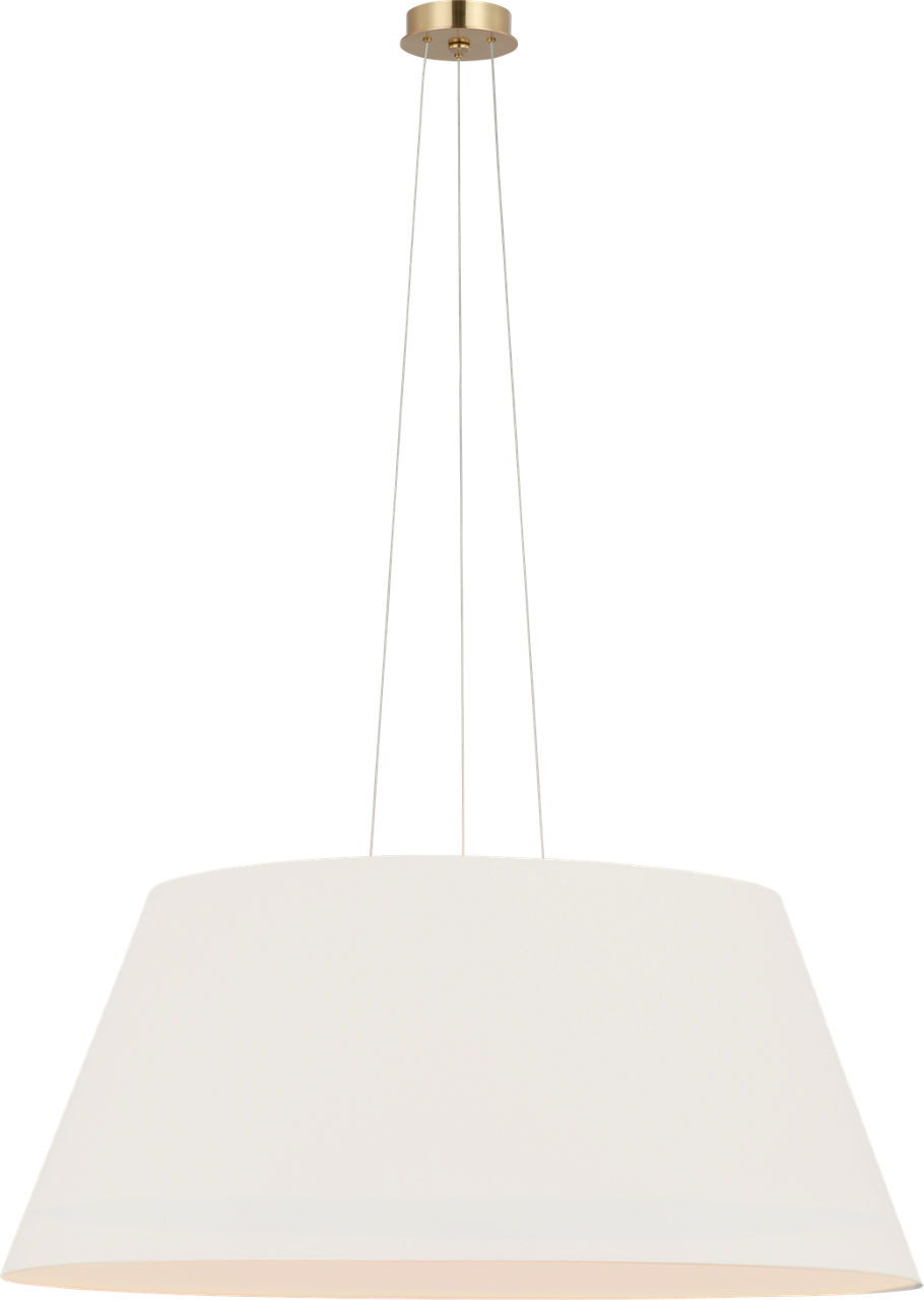 Caufield 39" Hanging Shade in Hand-Rubbed Antique Brass with Linen Shade