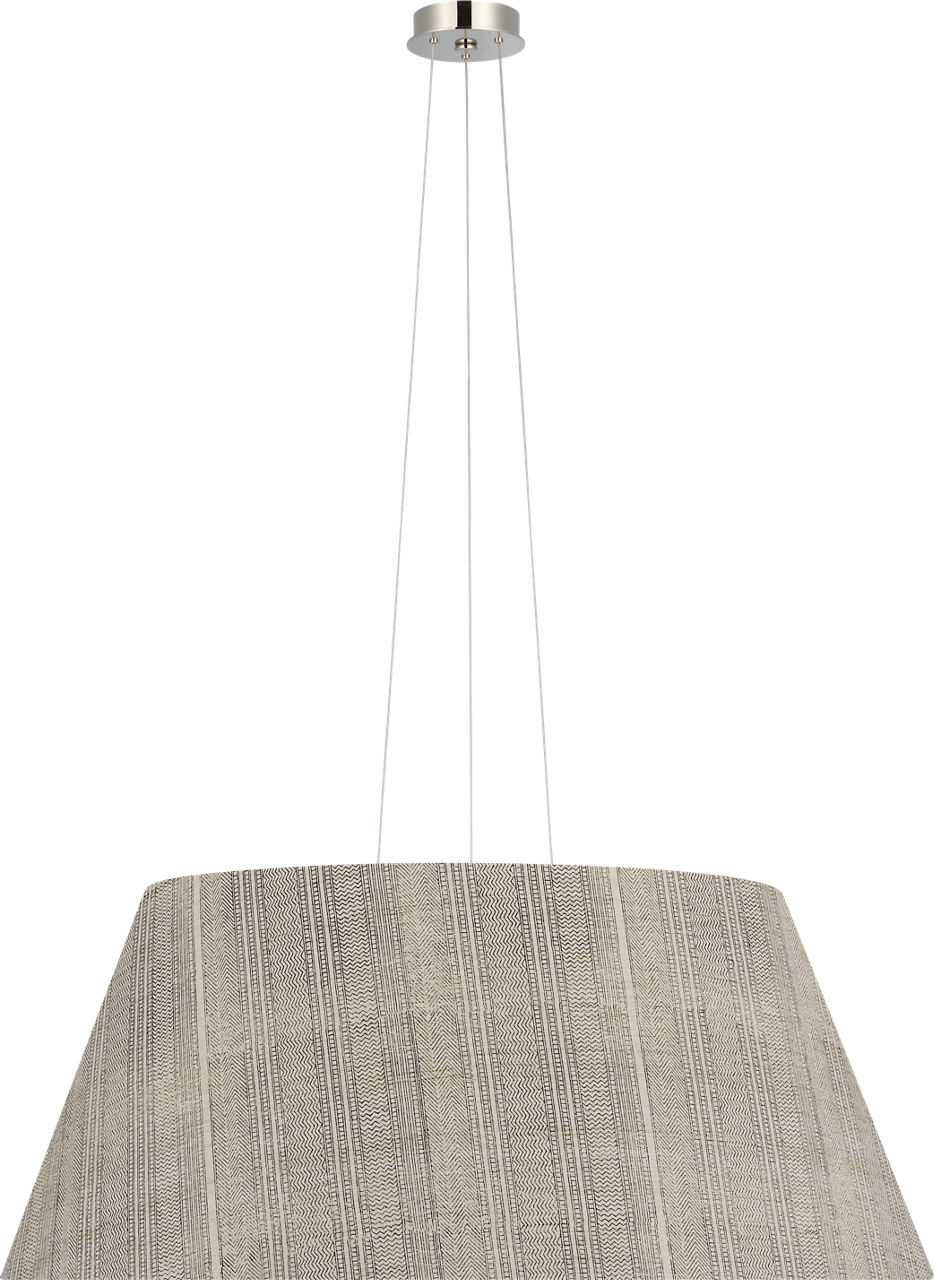 Caufield 39" Hanging Shade in Polished Nickel with Schumacher Natural Mohave Shade