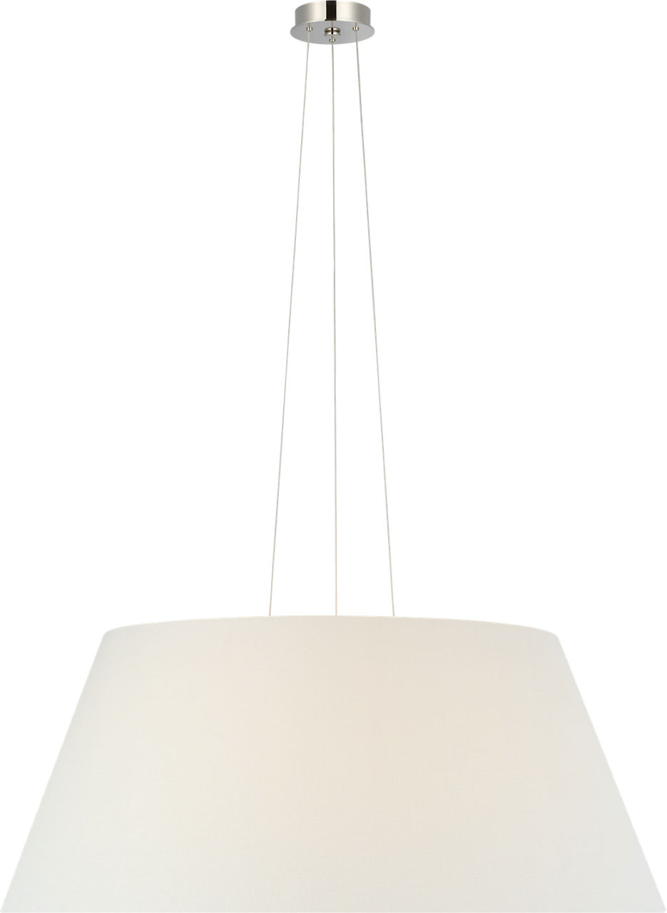 Caufield 39" Hanging Shade in Polished Nickel with Linen Shade