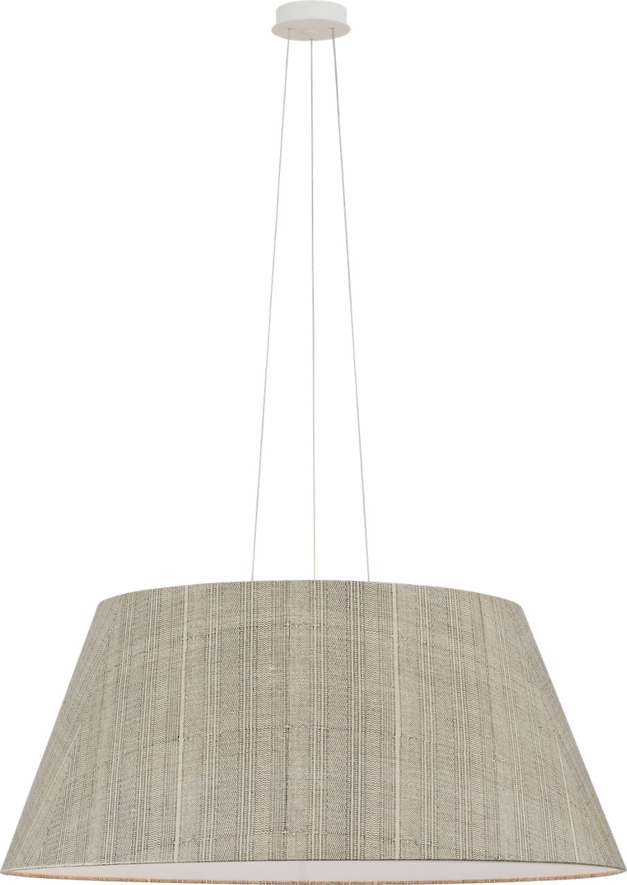 Caufield 39" Hanging Shade in Matte White with Schumacher Natural Mohave Shade