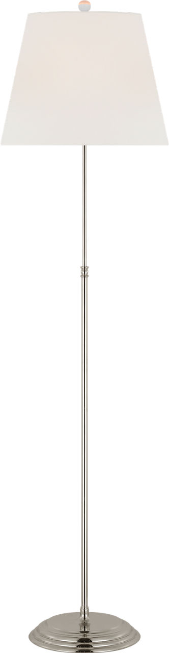 Wyatt 52" Floor Lamp in Polished Nickel with Linen Shade
