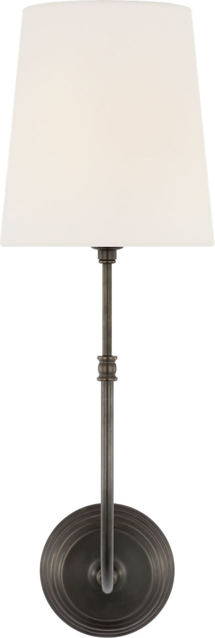 Wyatt 20" Sconce in Bronze with Linen Shade
